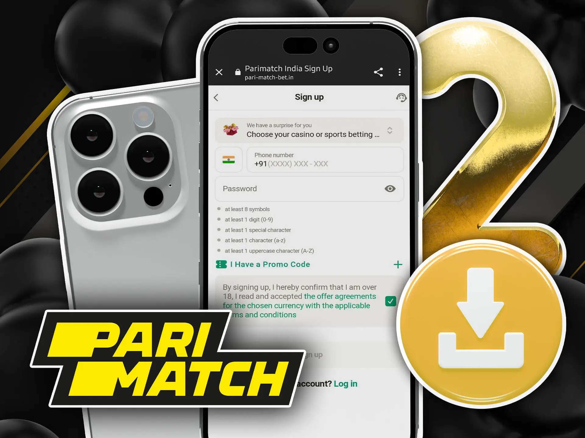 Register to install the IOS app in Parimatch for India.