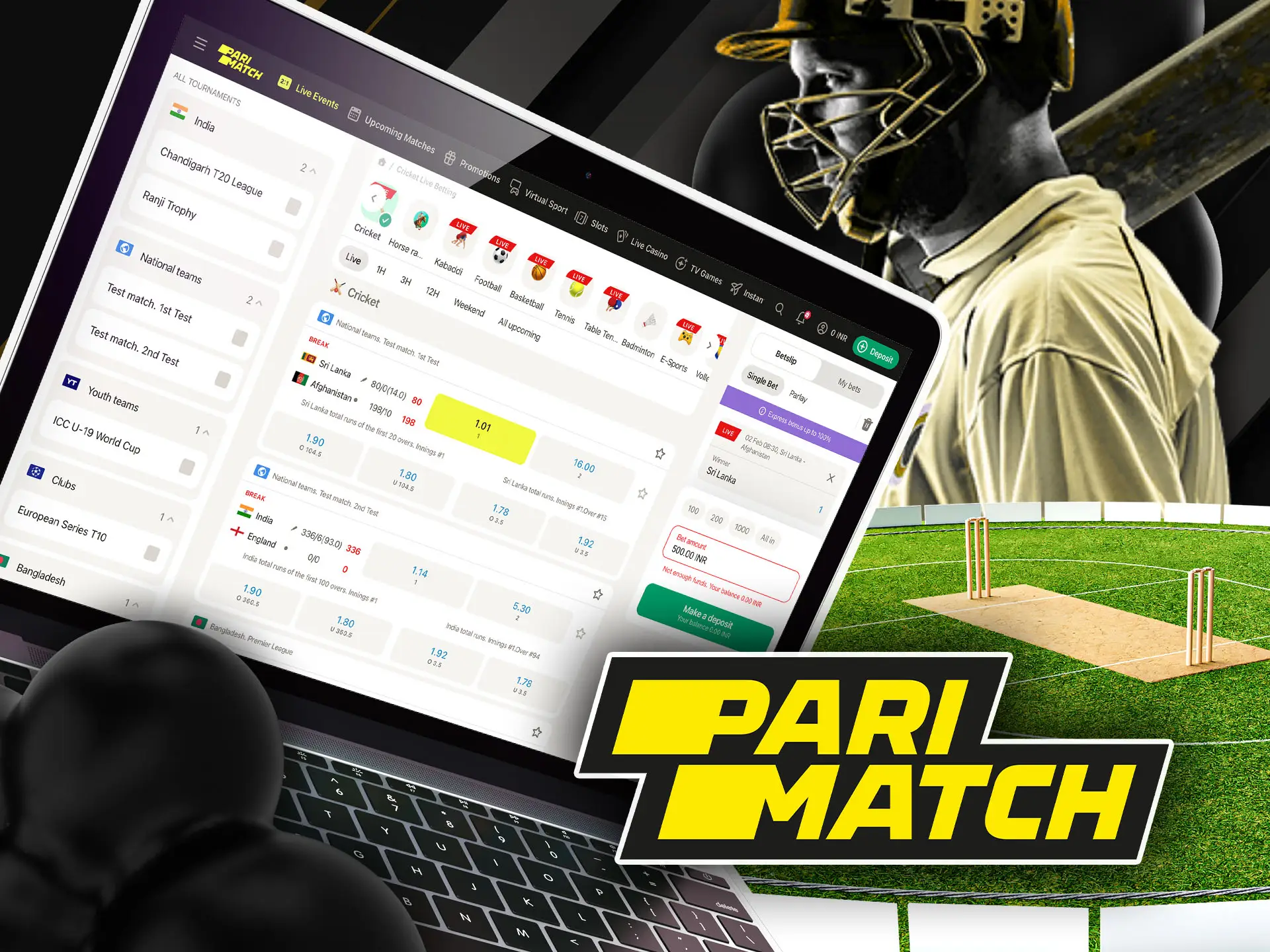 Parimatch cricket betting for India.