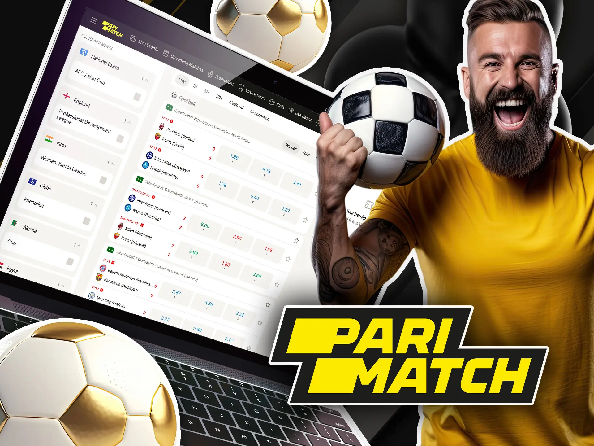 Football betting at Parimatch for India.