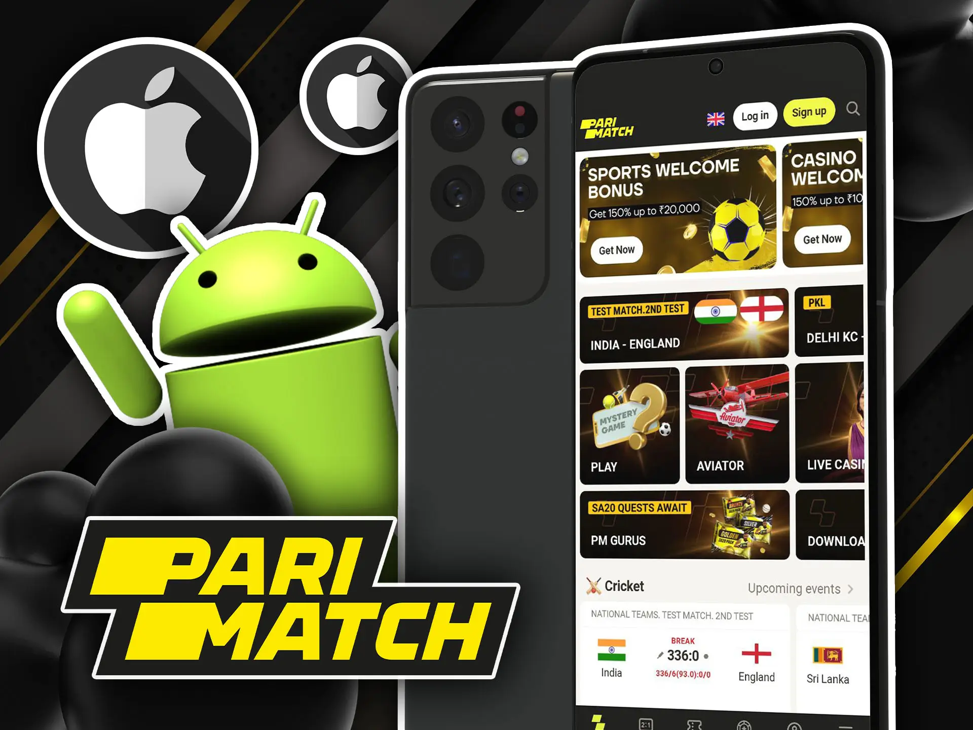 Parimatch mobile application for India.