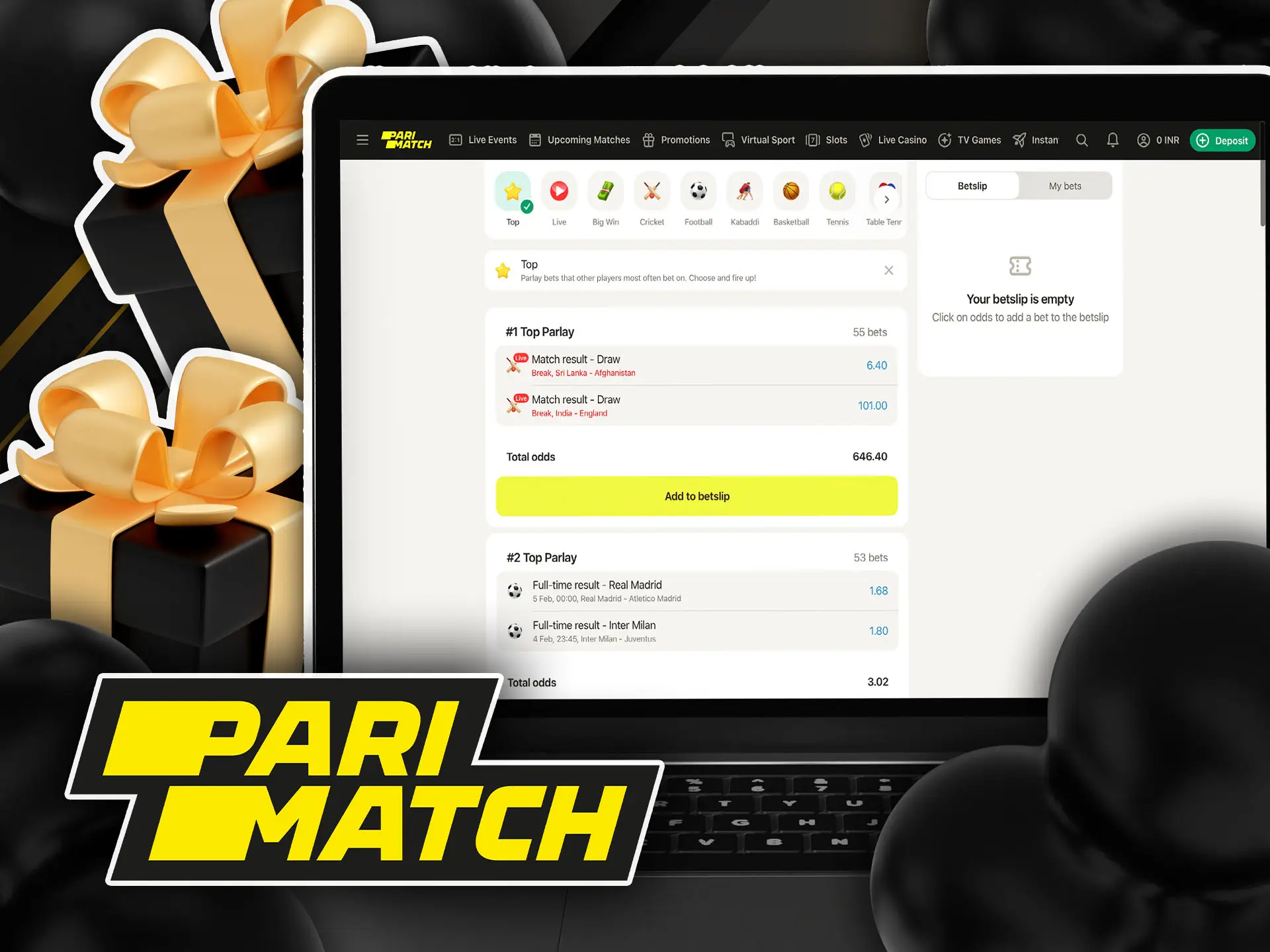 Go to the Parlays bonus for parimatch in India.