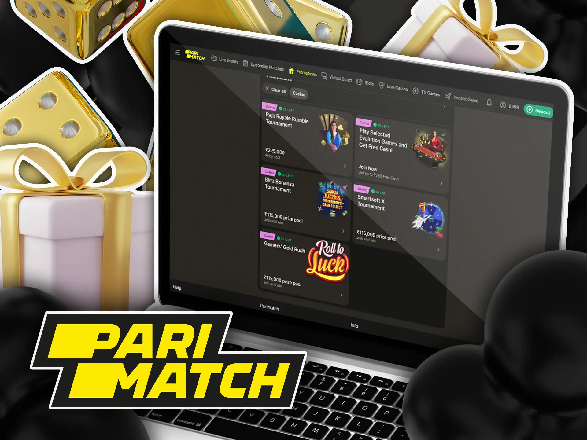 Sparkling New Year’s Roll bonus for Parimatch in India.