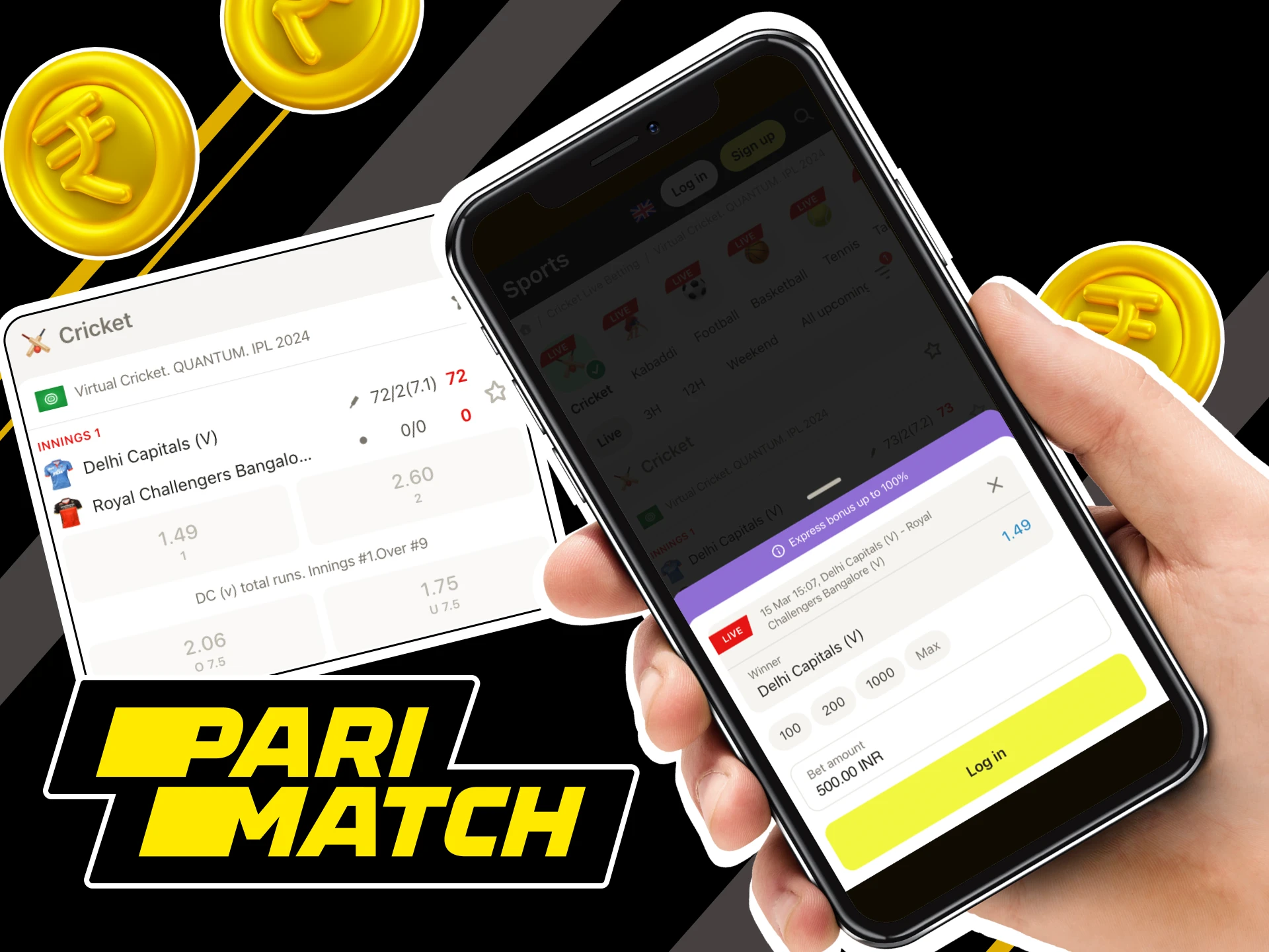 Can I bet on IPL 2024 matches at Parimatch online casino from my phone.