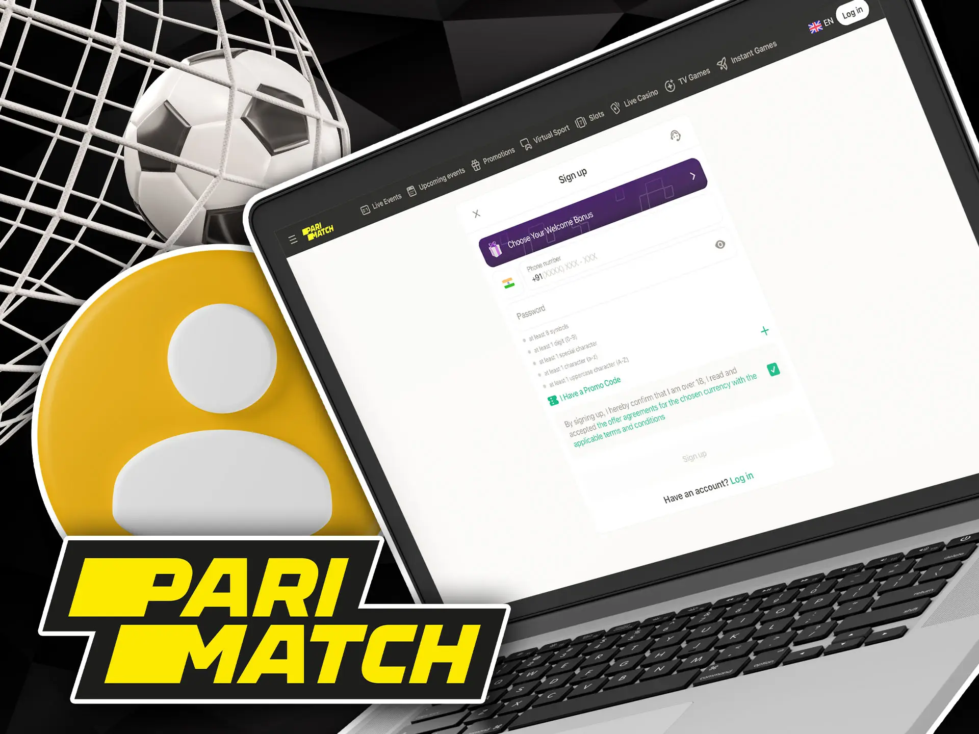 Sign up and make your first deposit for soccer betting at Parimatch.