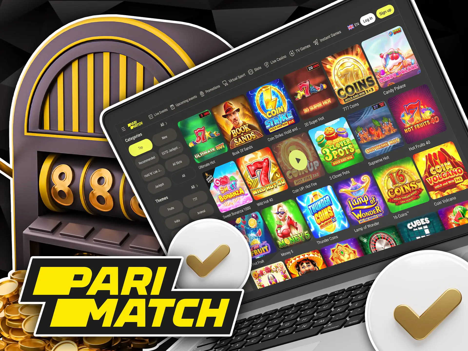 Main advantages and benefits for playing slots at Parimatch.