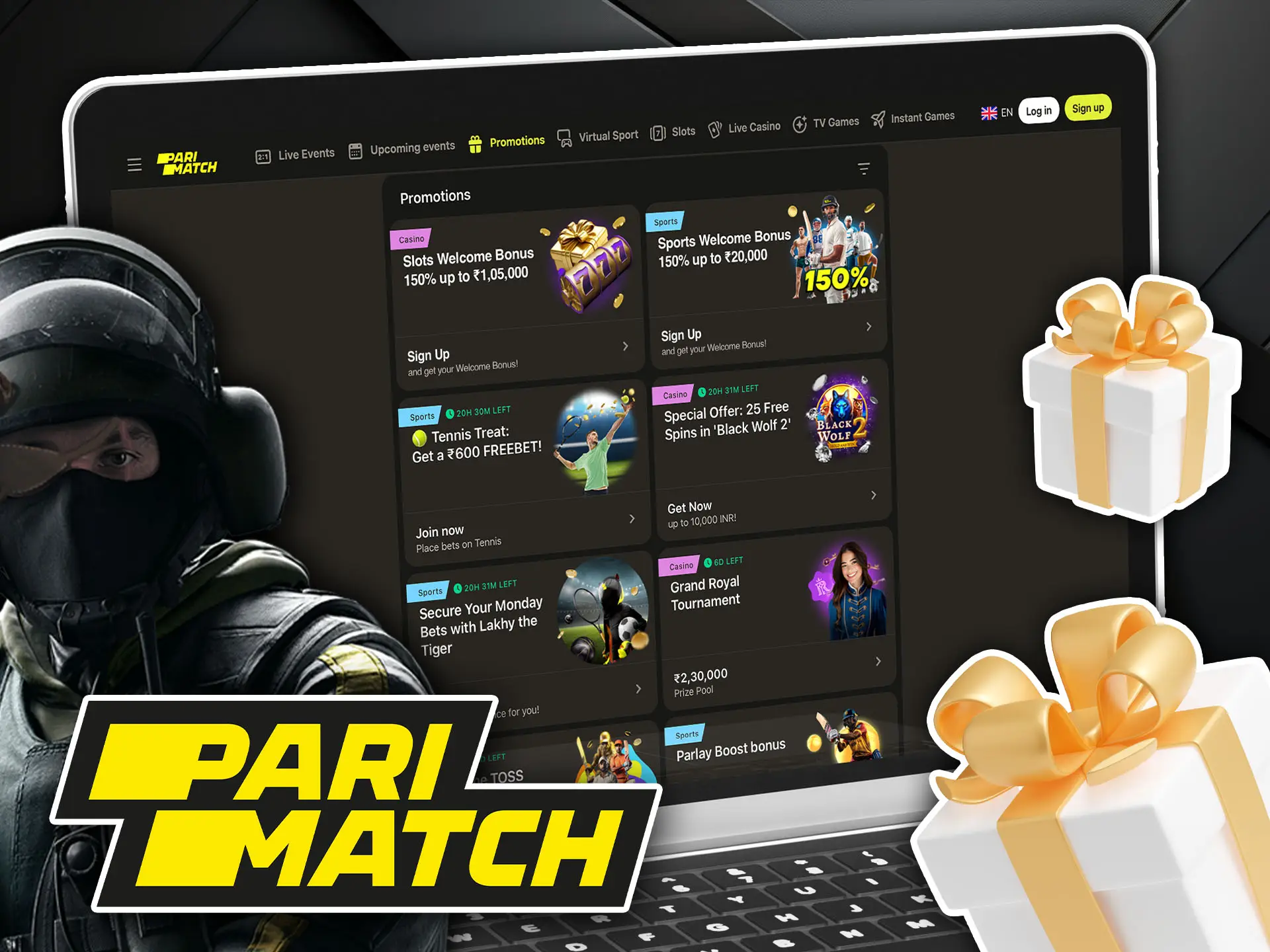 Get lucrative first deposit bonuses for playing Counter-Strike Parimatch.