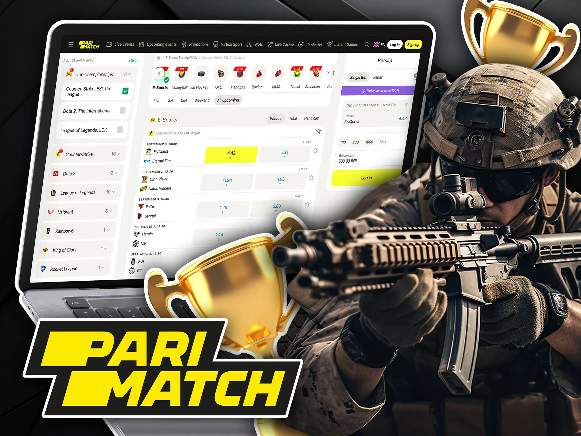 The best Counter-Strike tournaments only at Parimatch.