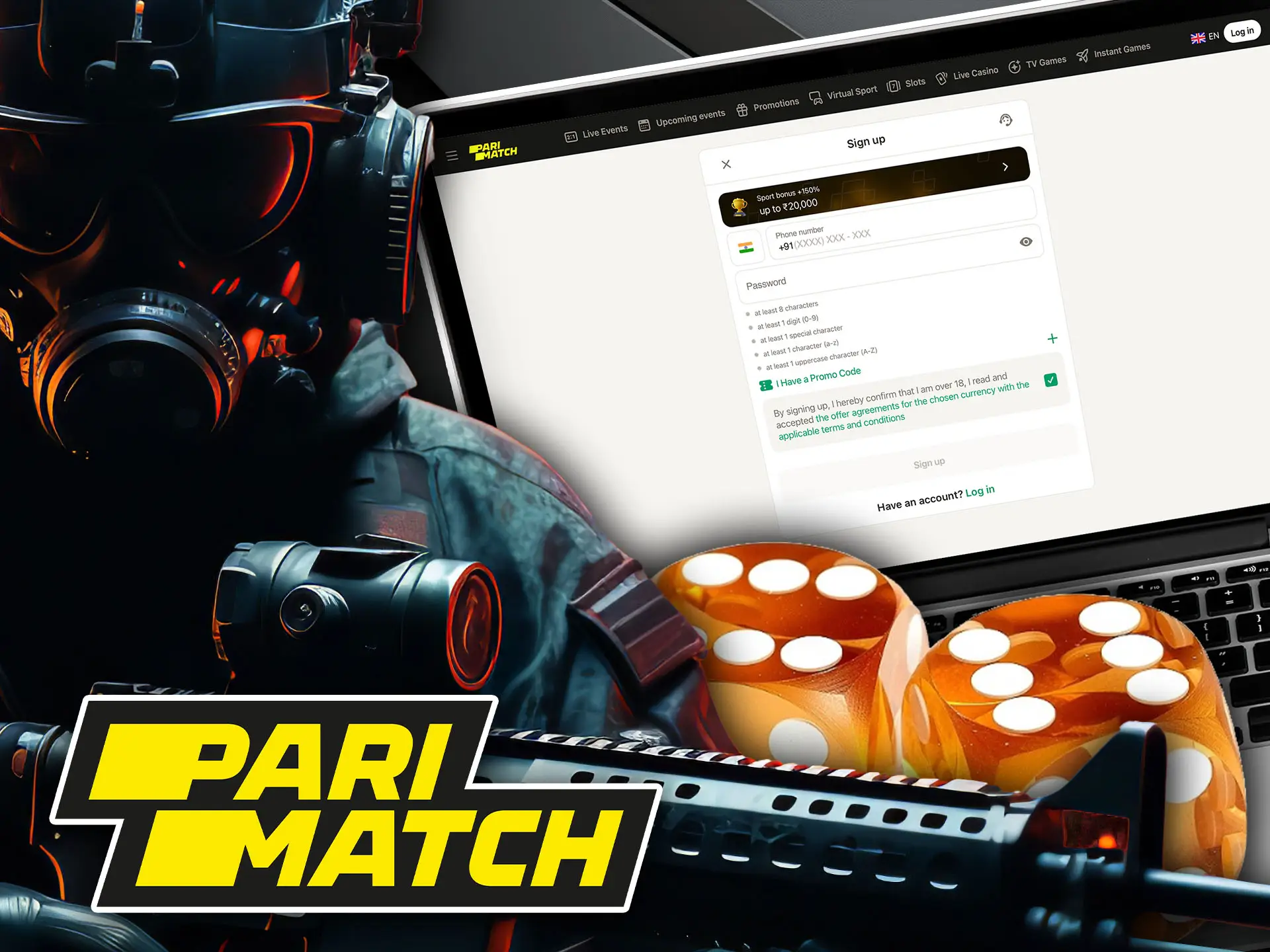 Register at Parimatch and start betting on Counter-Strike.