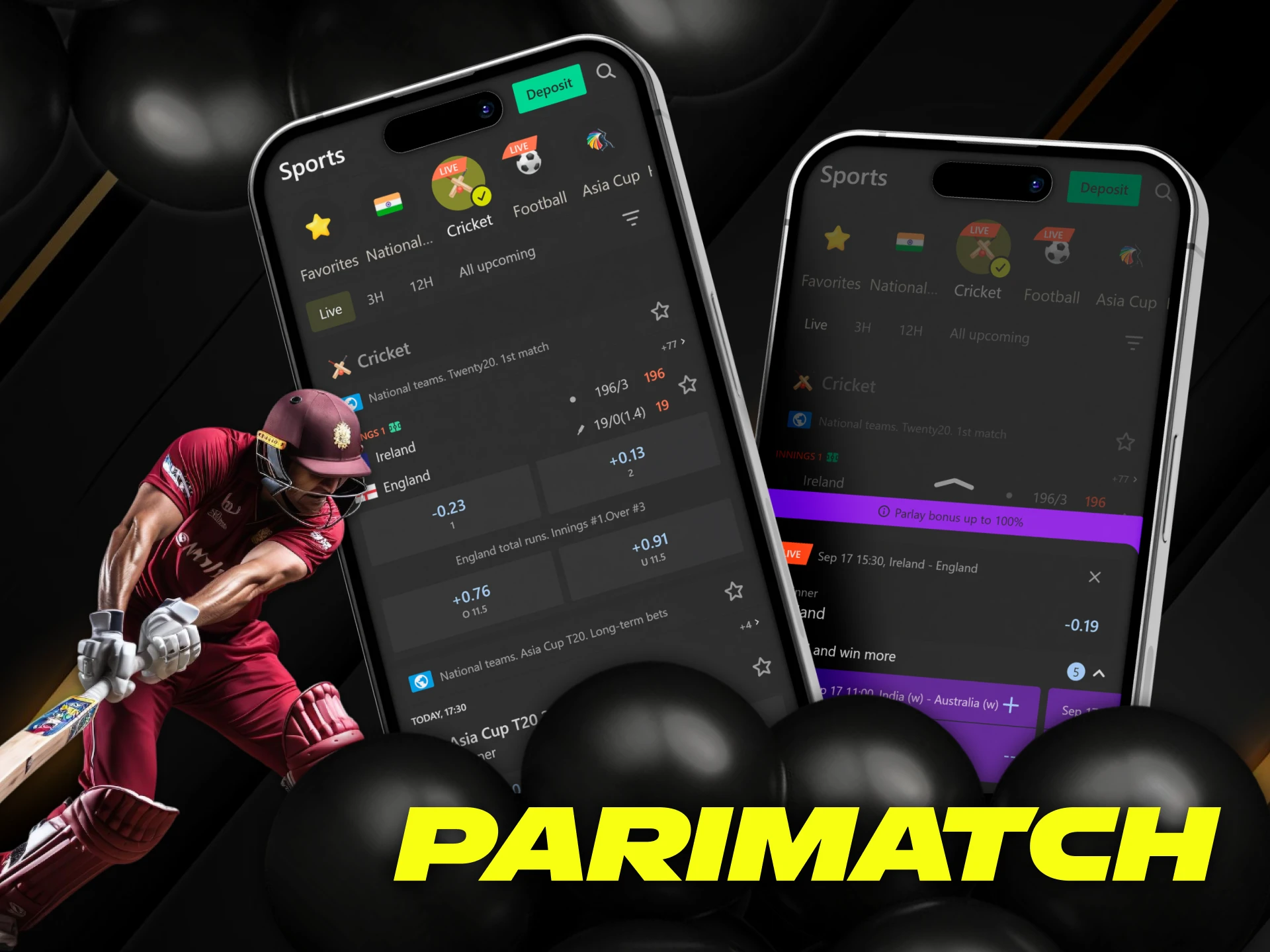 Can I bet on cricket at Parimatch online casino from my phone.