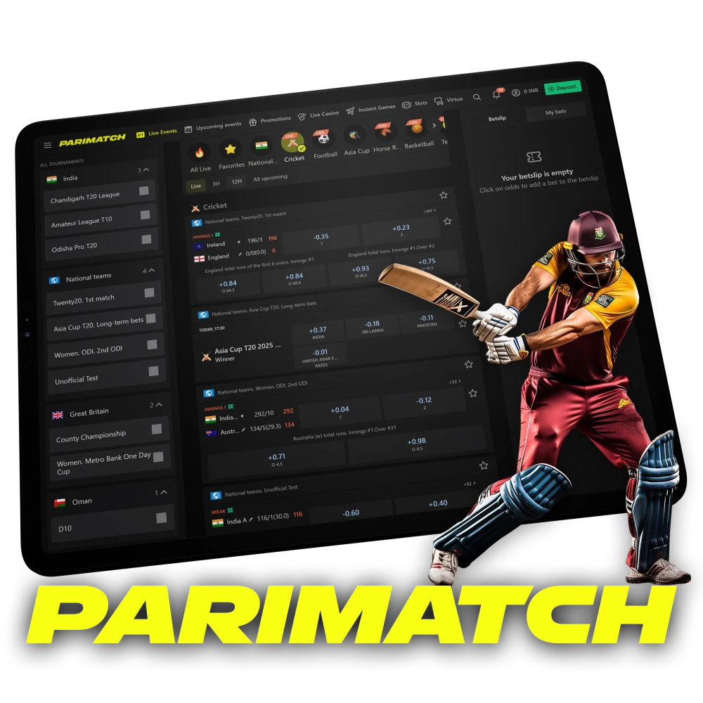 Can I bet on cricket at Parimatch online casino.