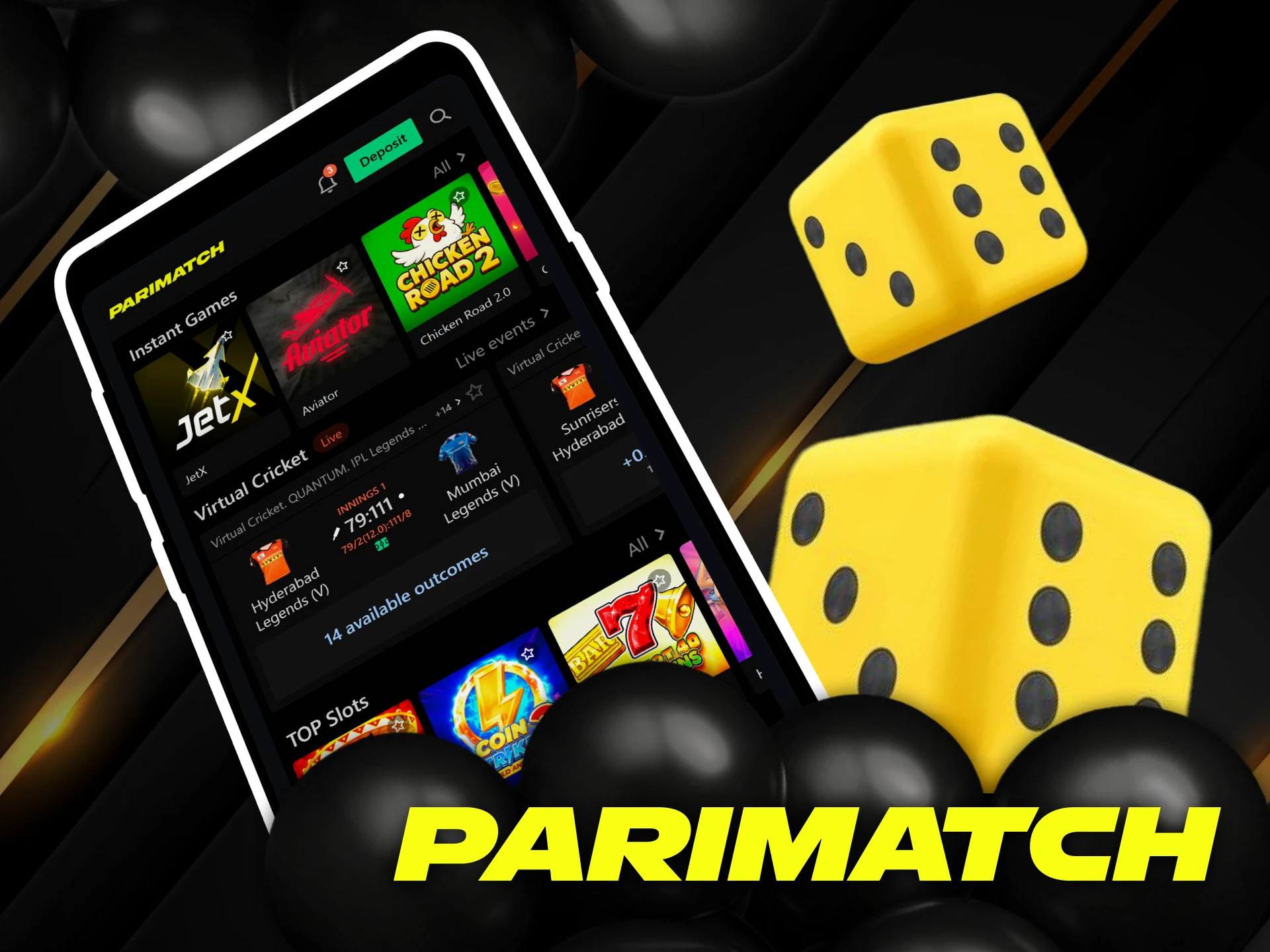Crash Games in the Parimatch app for India.