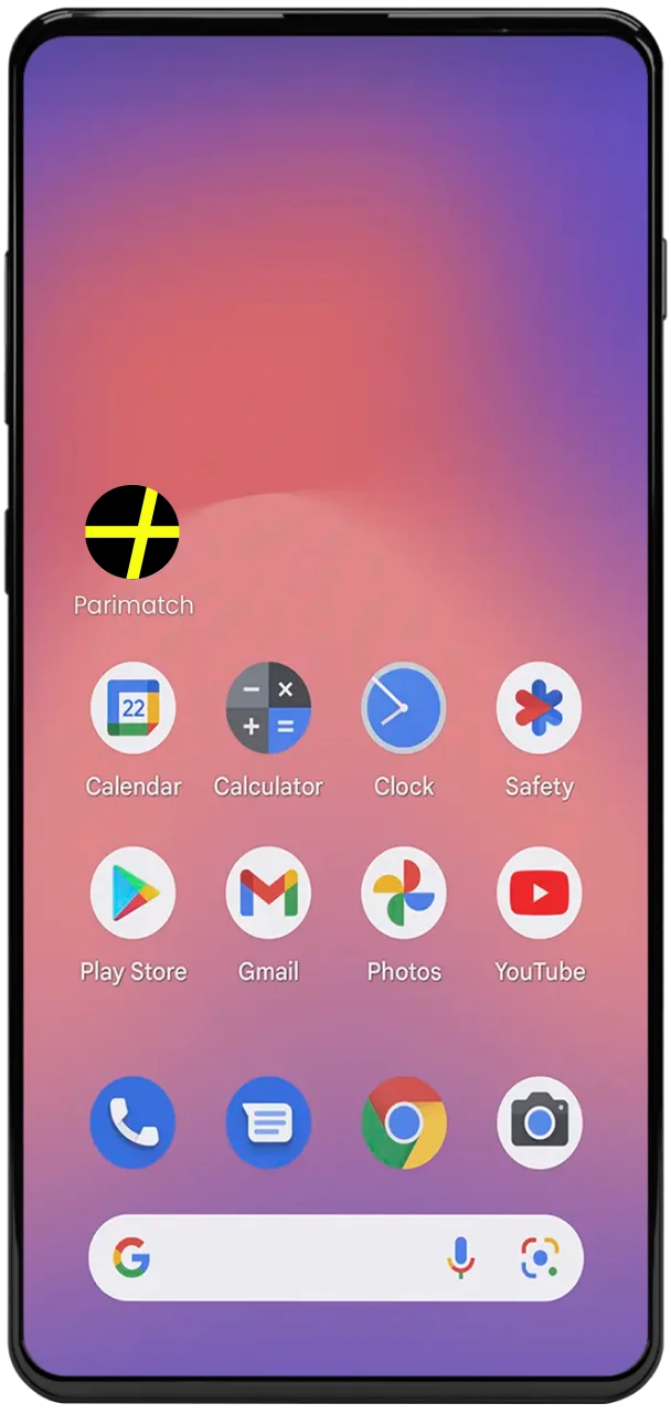 Confirm installation on Android Parimatch for India.
