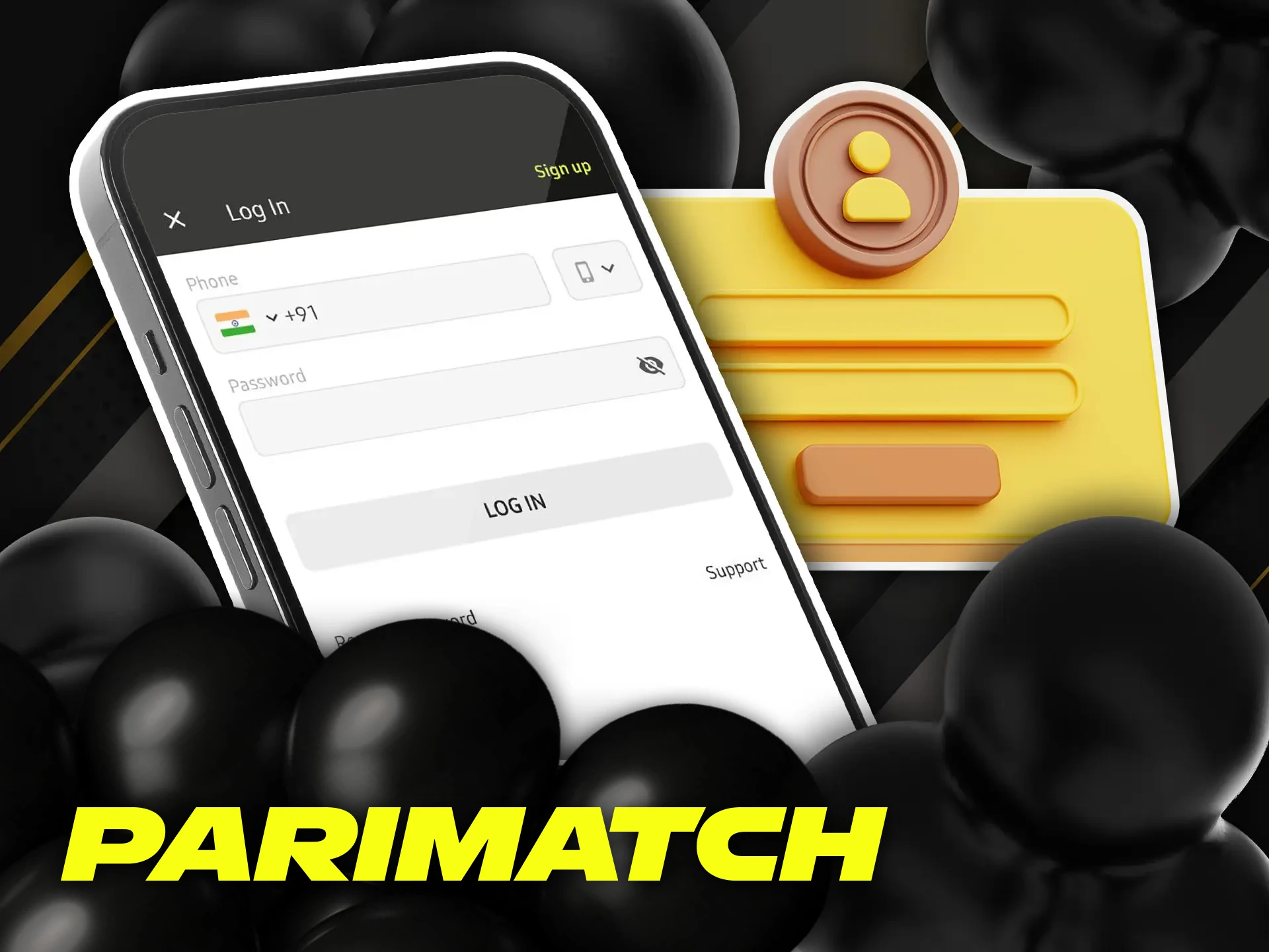 How to log into your profile in the Parimatch application for India.