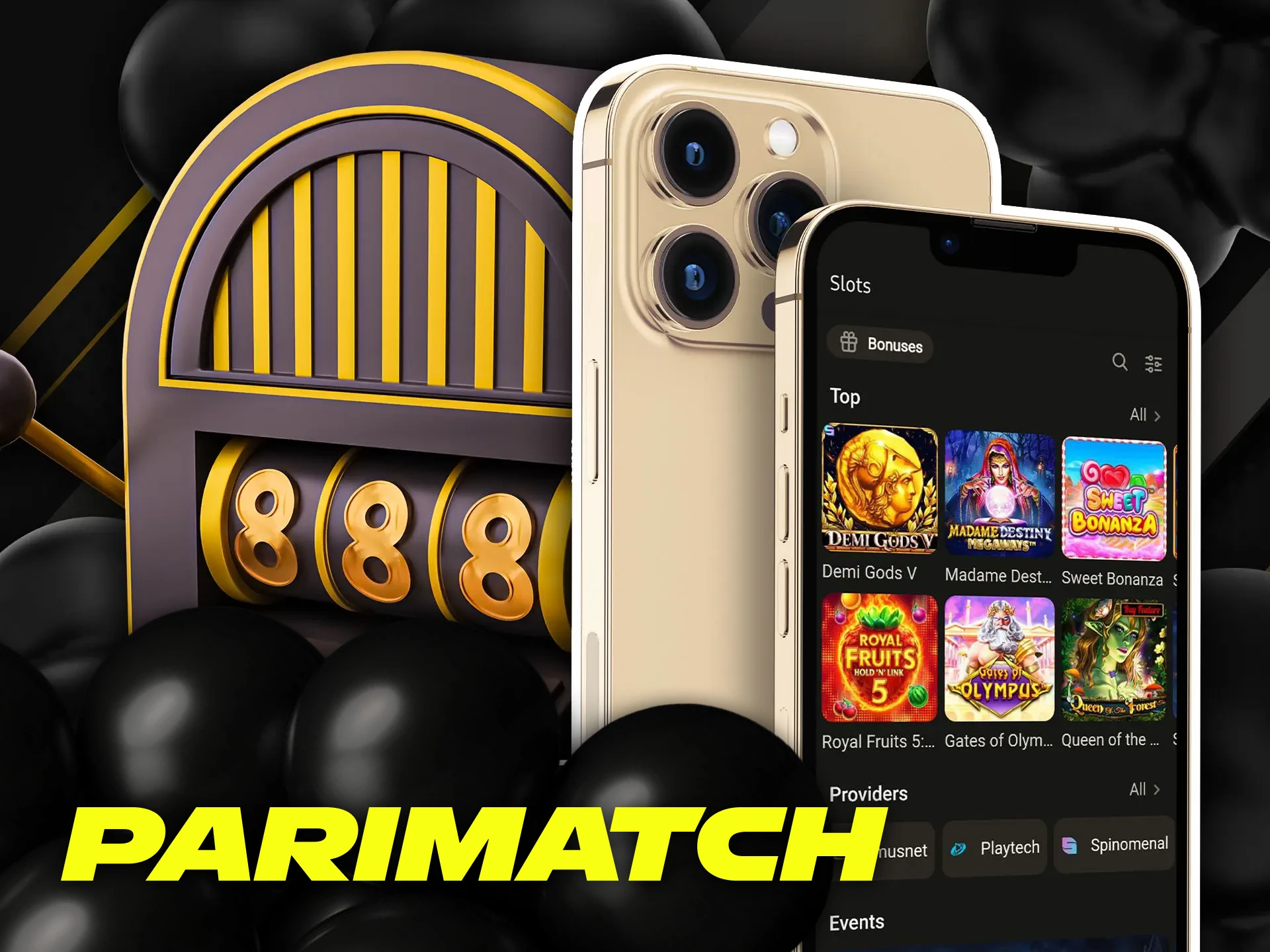 Slot games in the Parimatch app for India.