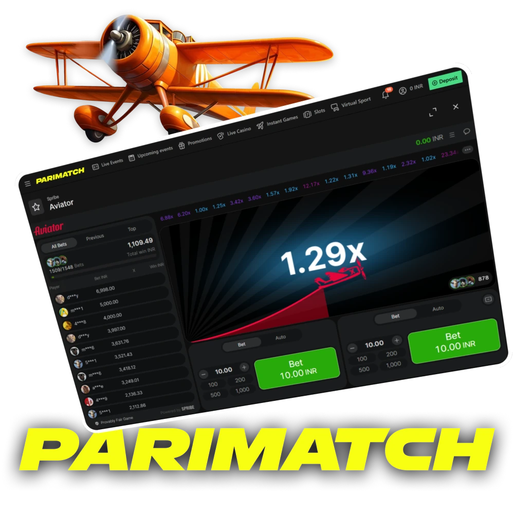 Parimatch brings you Aviator, the popular crash game known for its intense and ever-changing gameplay.