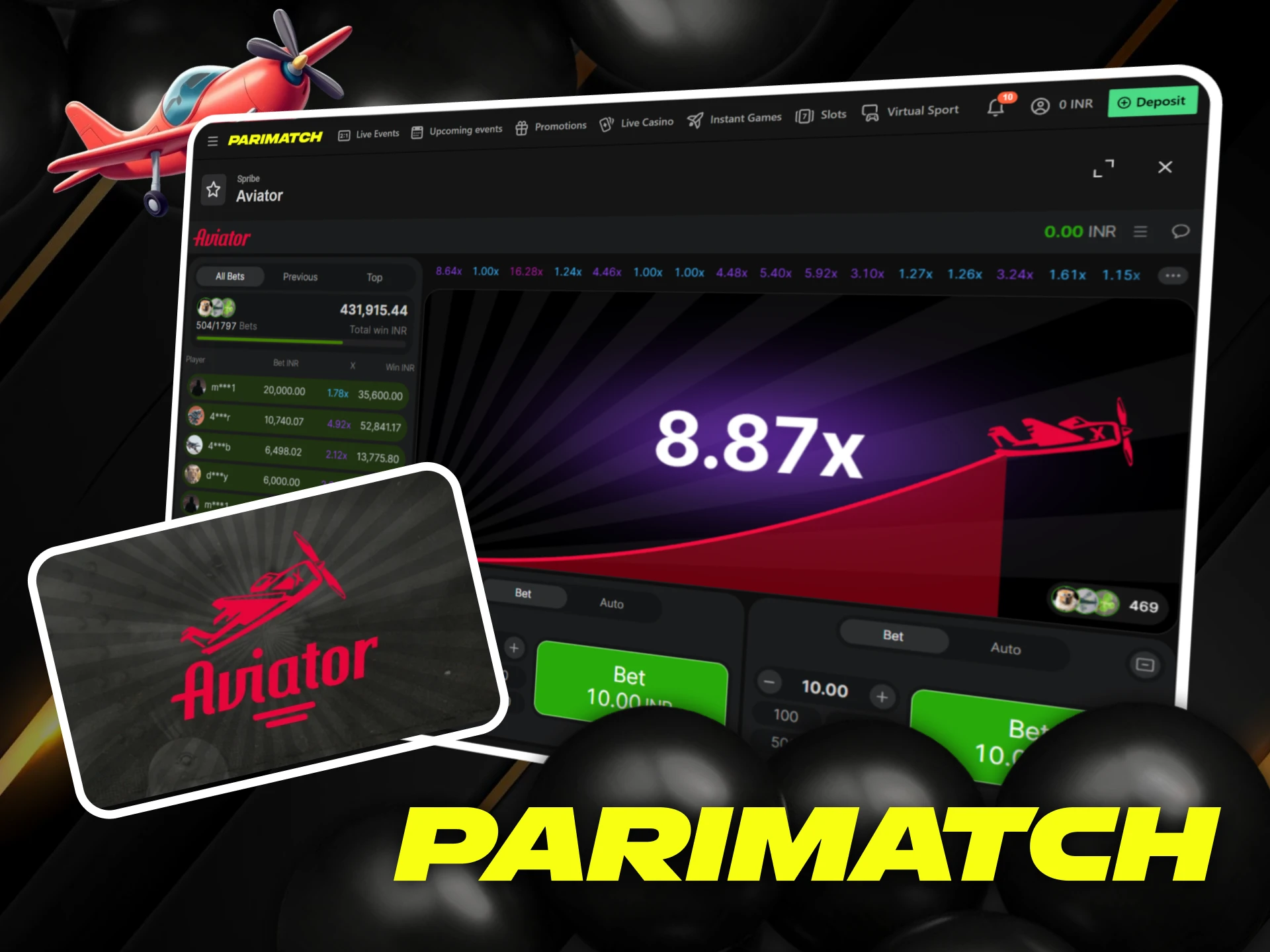 Discover the unique combination of simplicity, excitement and special features of Aviator at Parimatch.