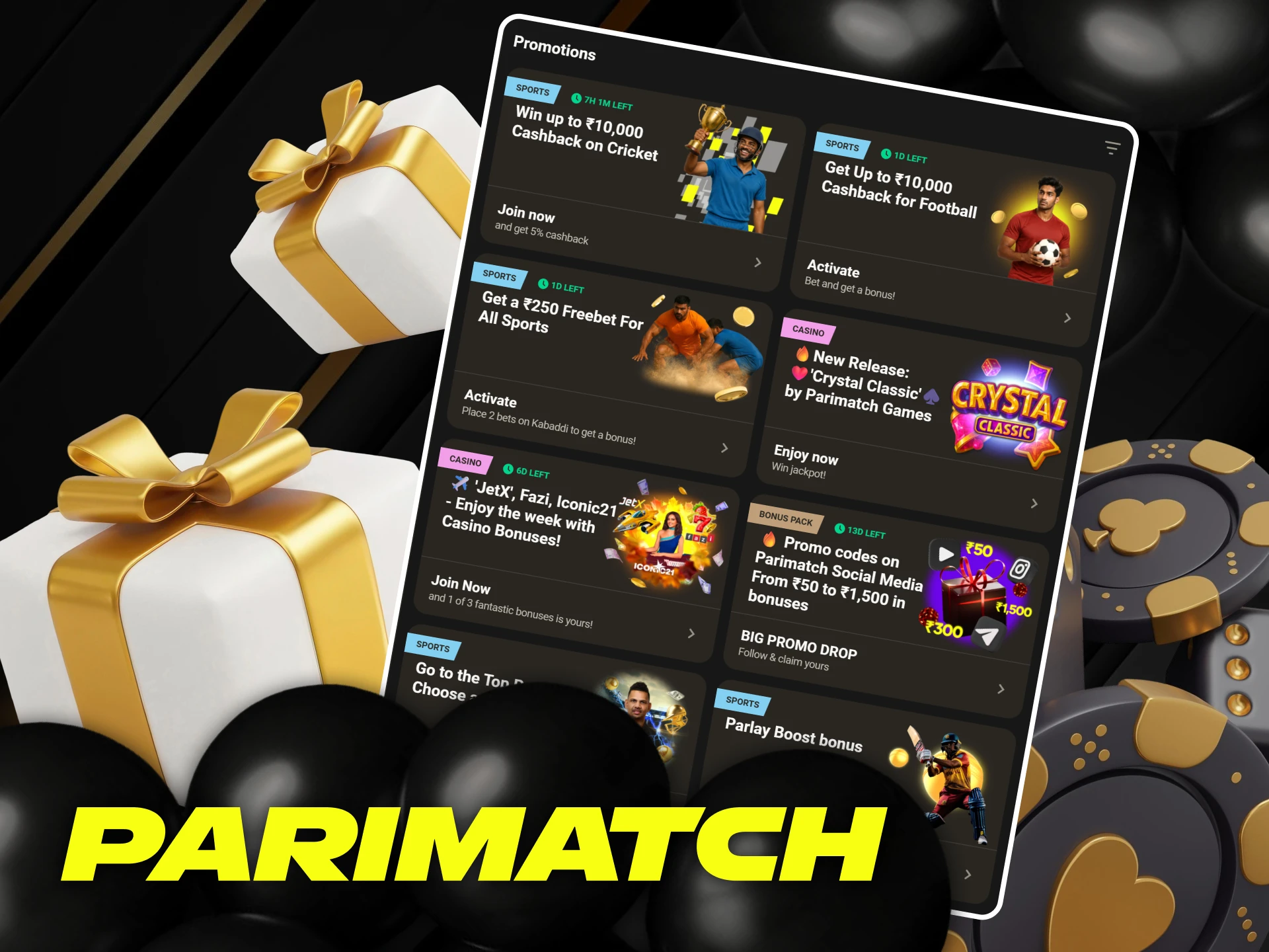 Exclusive Parimatch Casino bonuses in India, including free bets, festive promotions, seasonal rewards, and a generous welcome package.