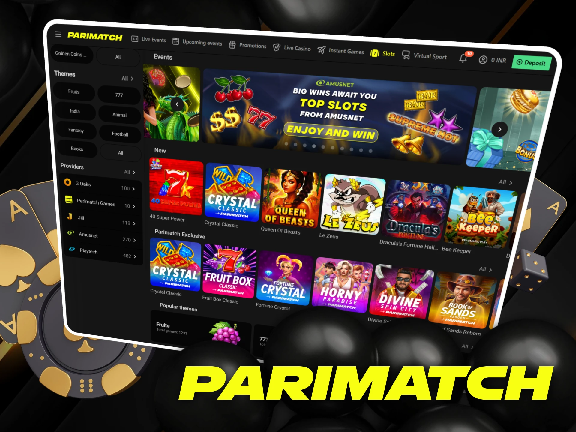 Play popular slots like Starburst, Gonzo’s Quest and Wolf Gold at Parimatch Casino India.