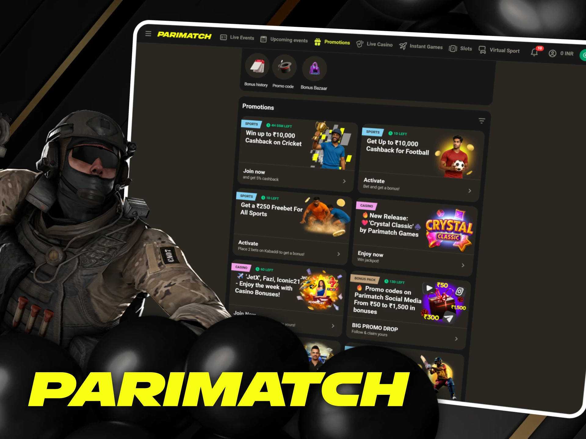 Get lucrative first deposit bonuses for playing Counter-Strike Parimatch.