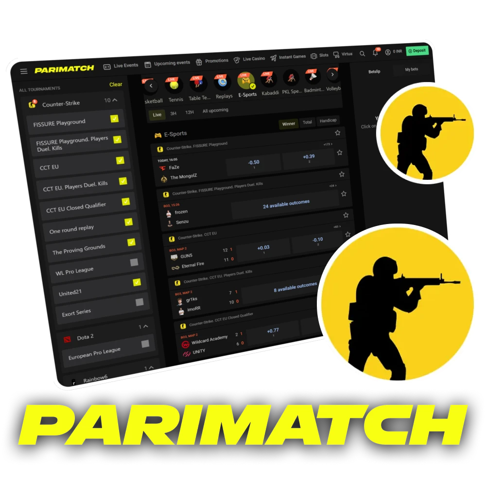 Counter-Strike betting review at Parimatch India.