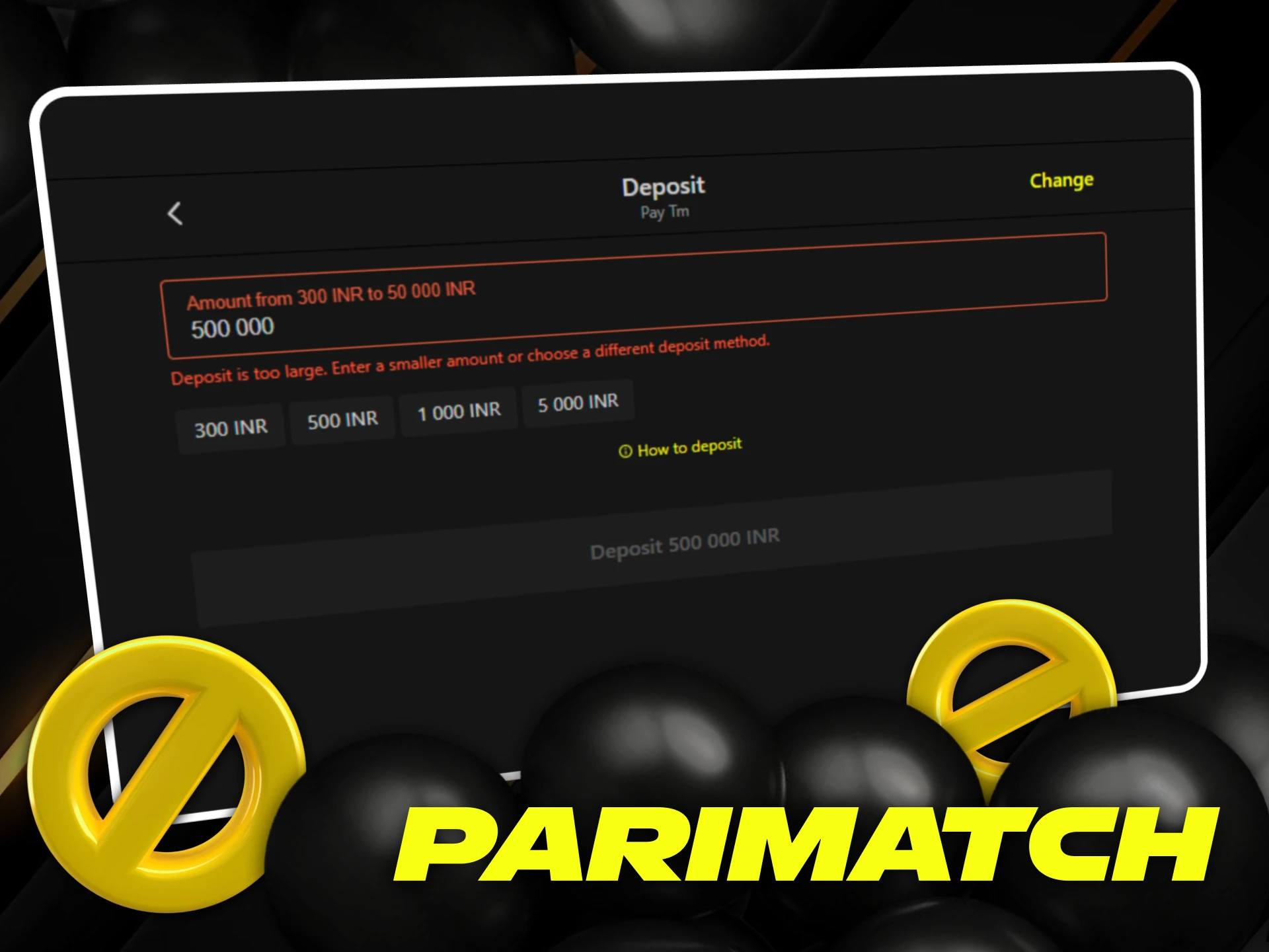 Parimatch deposit replenishment limits in India.