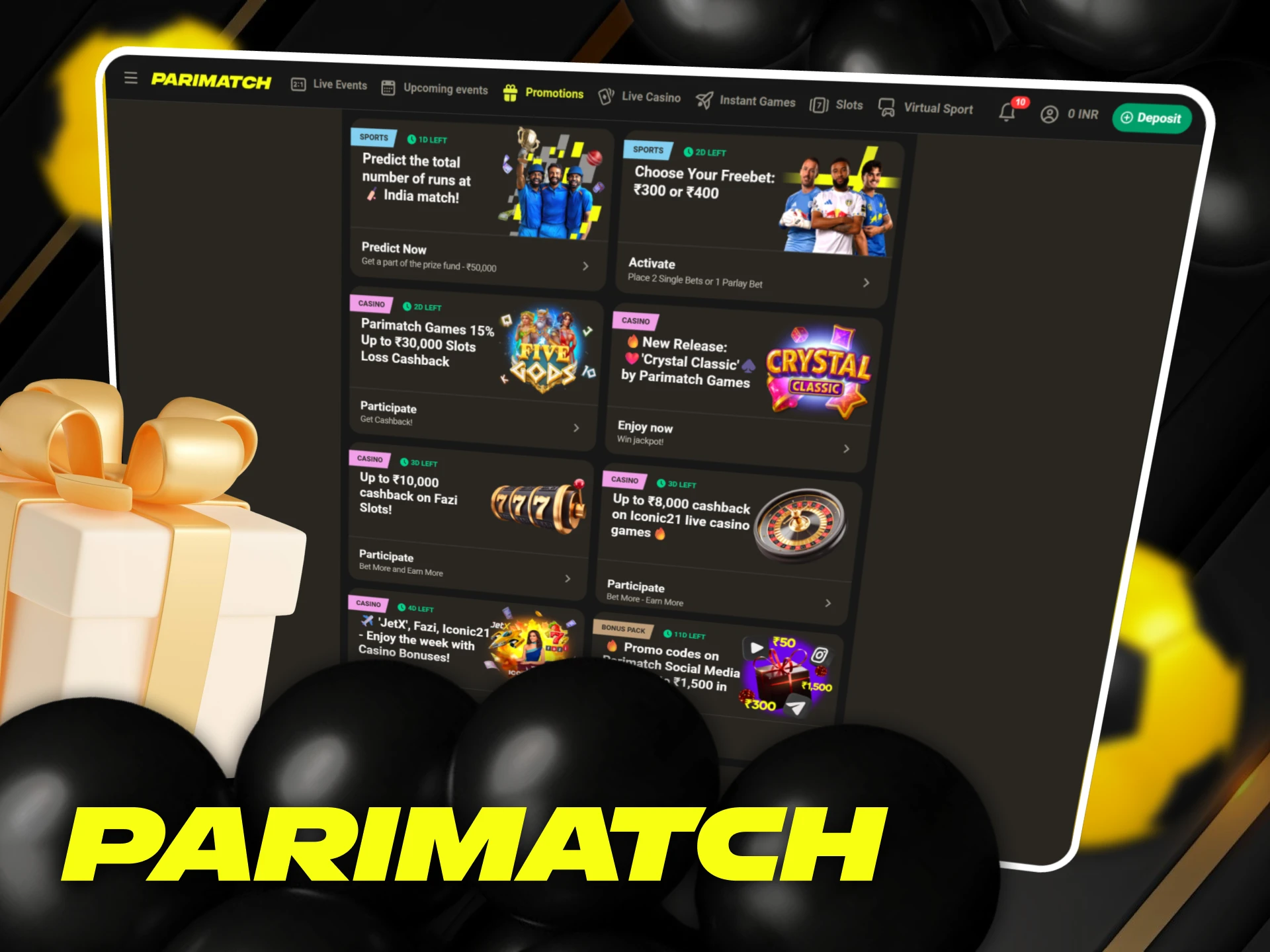 Favorable bonuses to start betting on soccer at Parimatch.