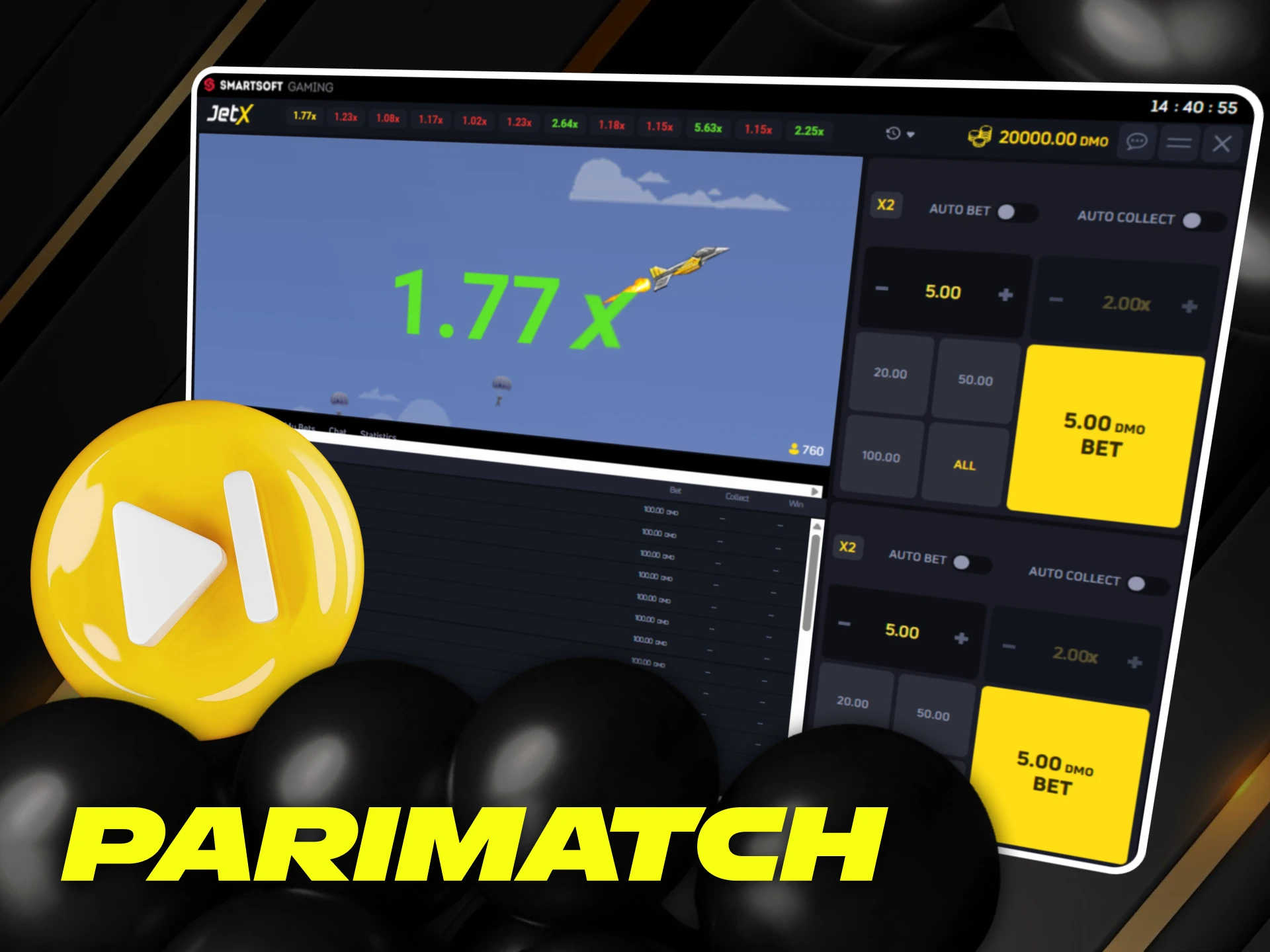 Play for free and get comfortable with the game before you wager real money at Parimatch.