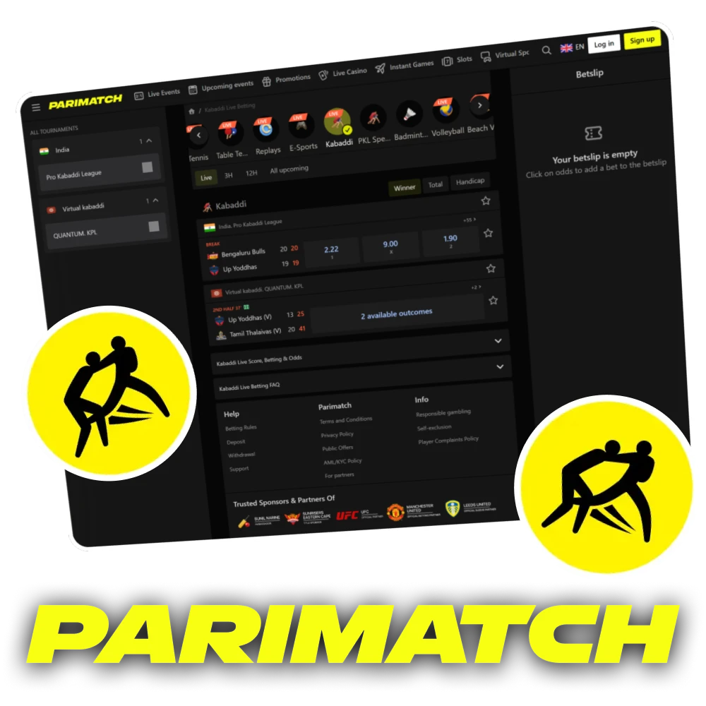 Parimatch kabaddi sports betting review.