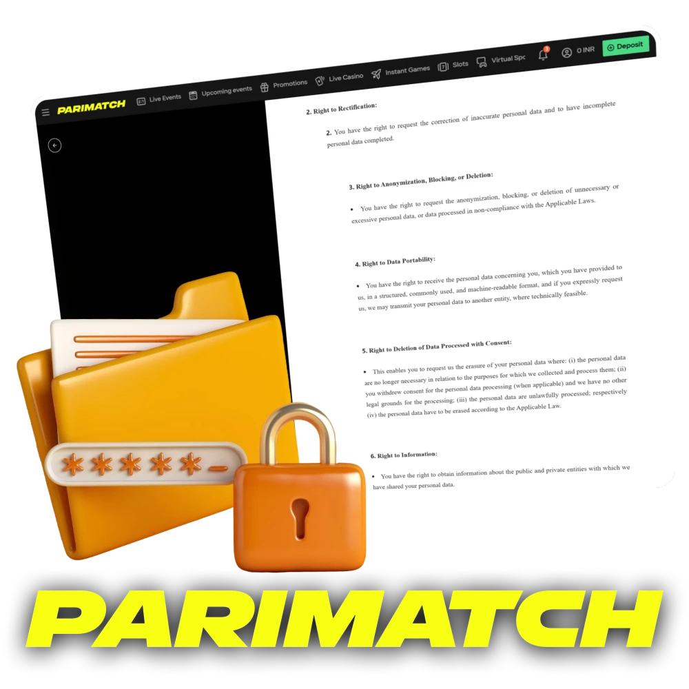 Privacy and Management of Personal Data in Parimatch in India.