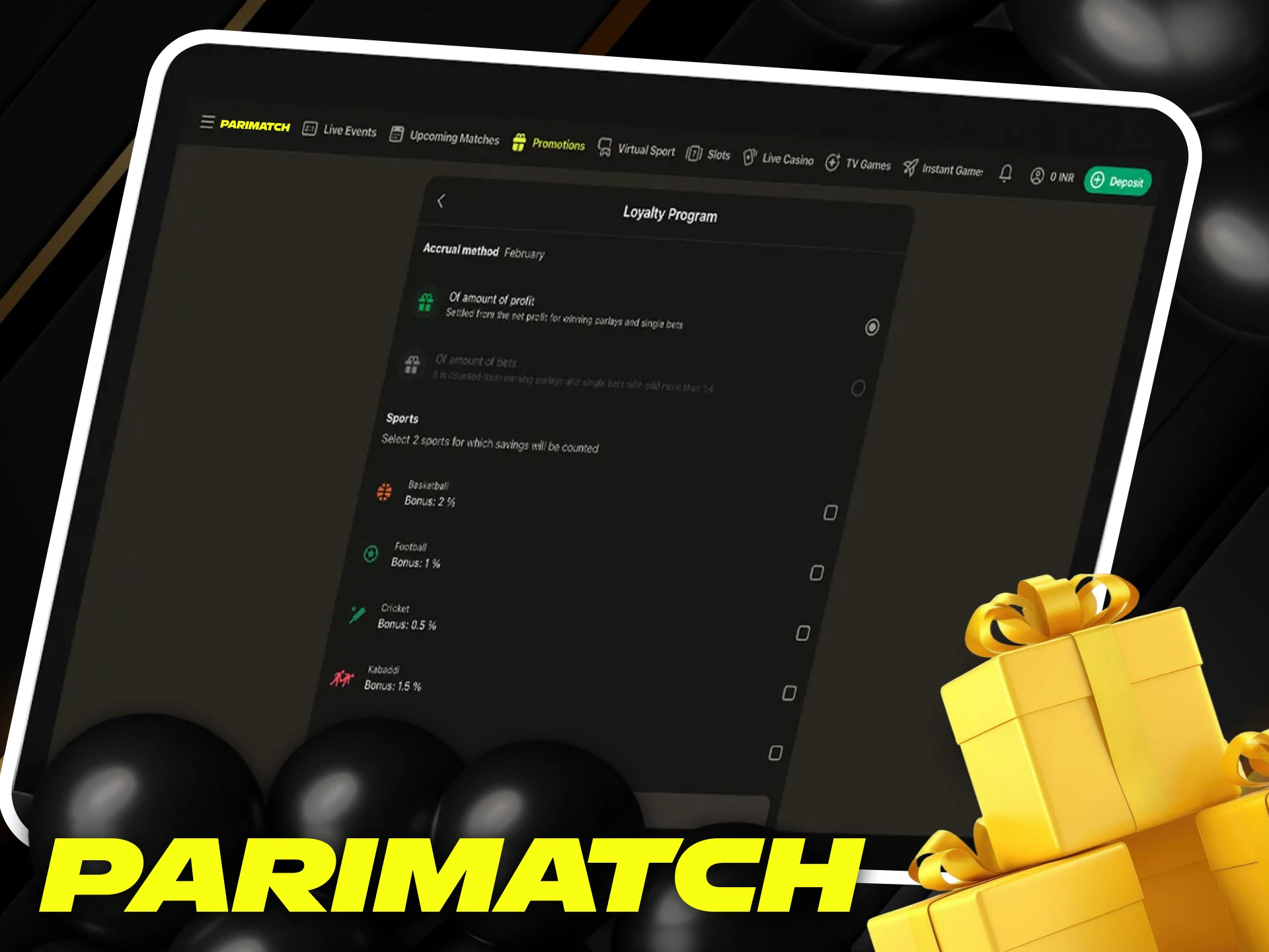 Parimatch loyalty rewards with exclusive offers.