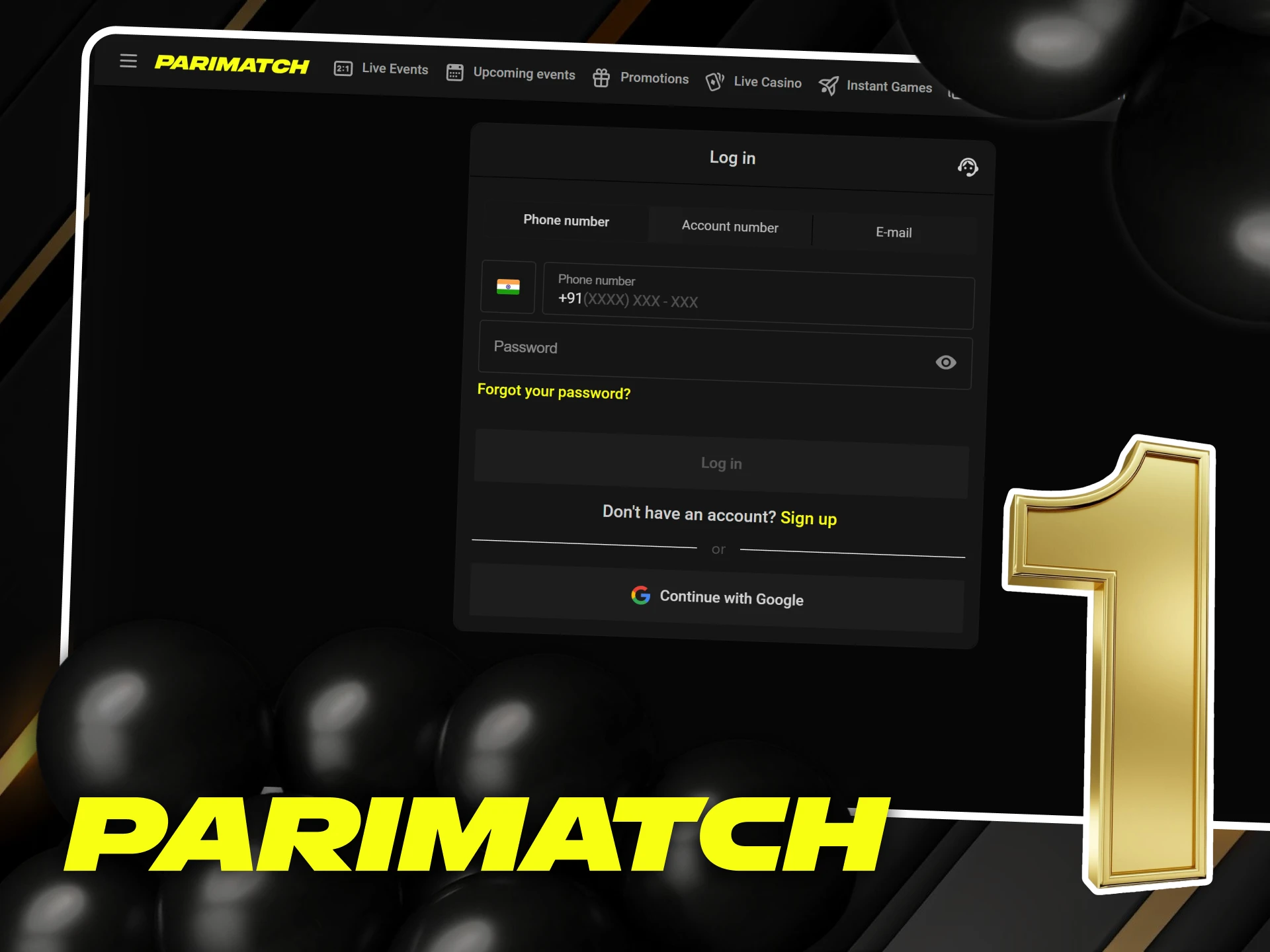 Go to your Parimatch India profile.