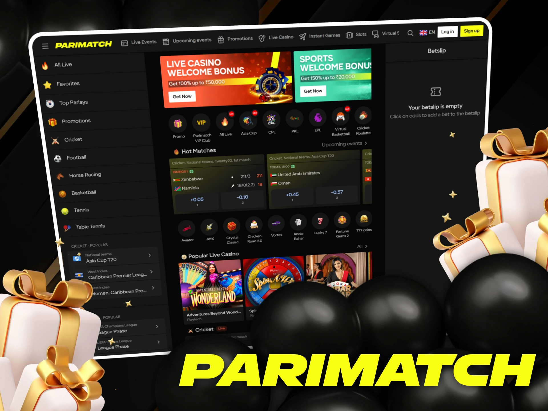 Live Casino Deposit Bonus for Parimatch in India.