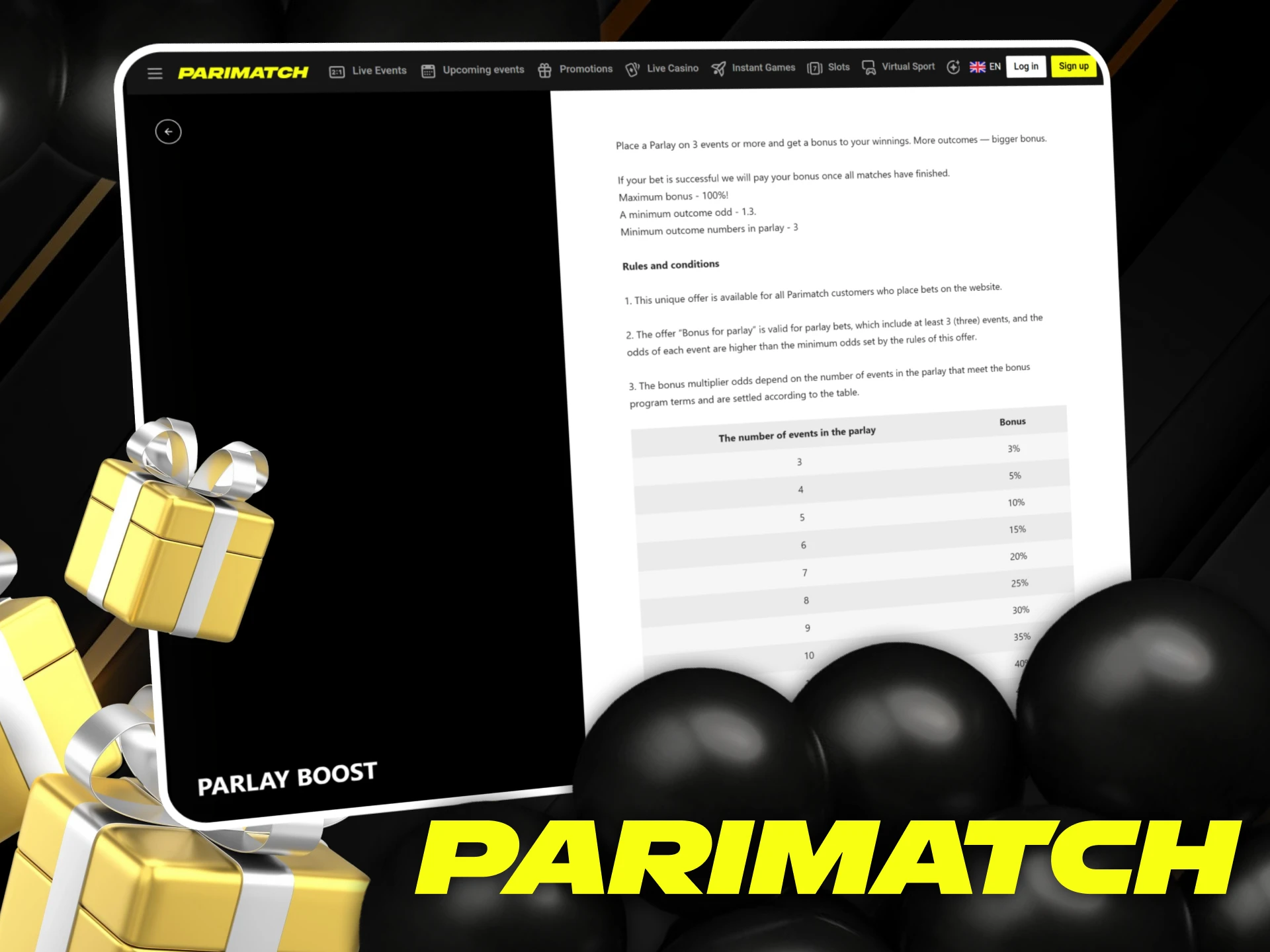Parimatch Parlay offer for Indian players.