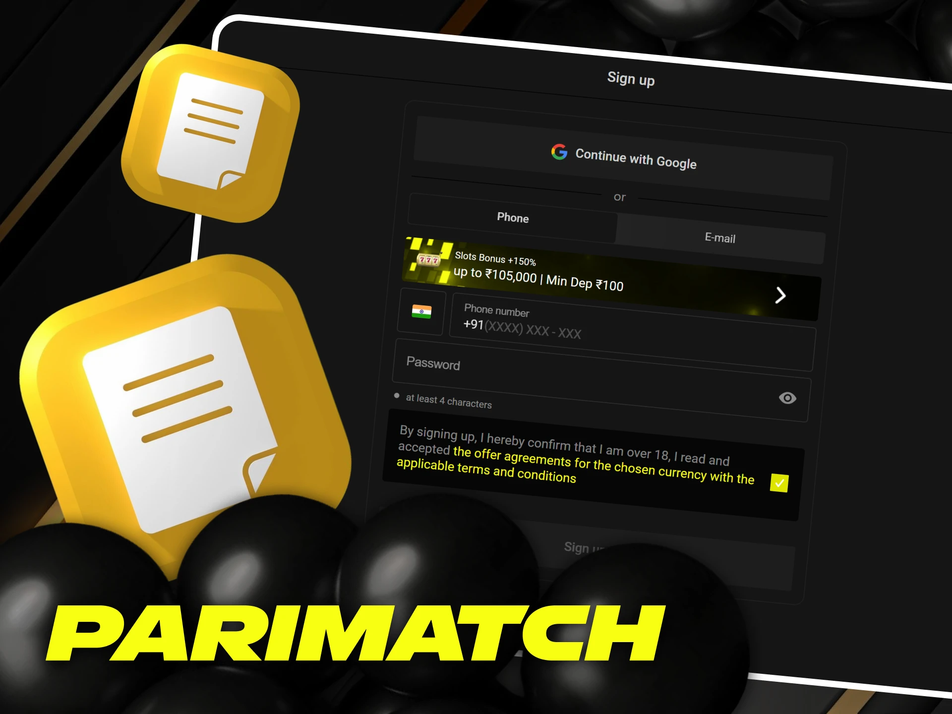 Recommendations for registering Parimatch in India.