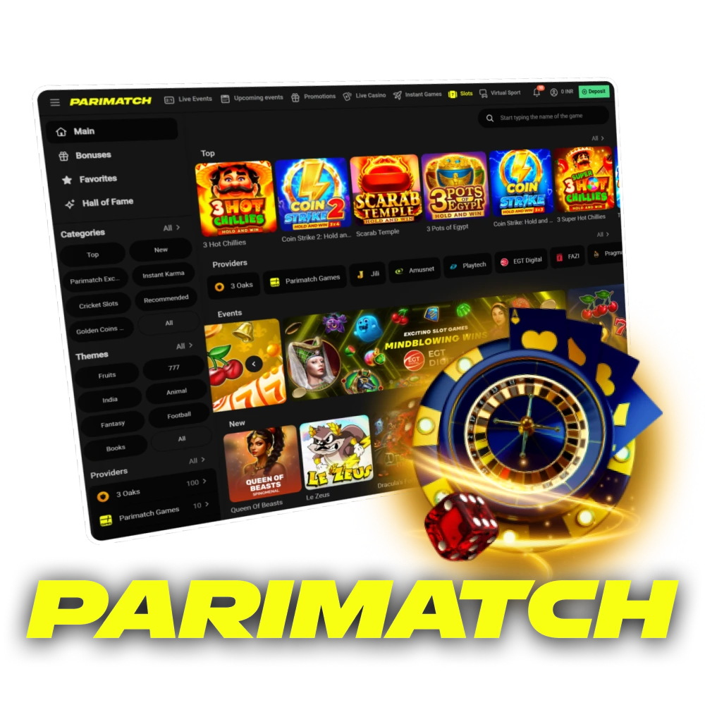 Start playing slots at Parimatch Casino and get bonuses.