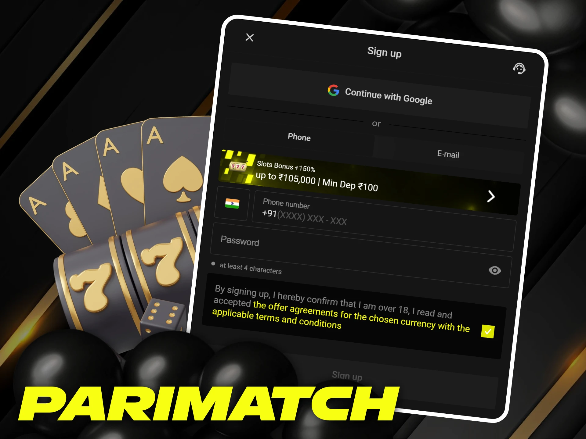 Register and make a deposit to start playing slots at Parimatch.