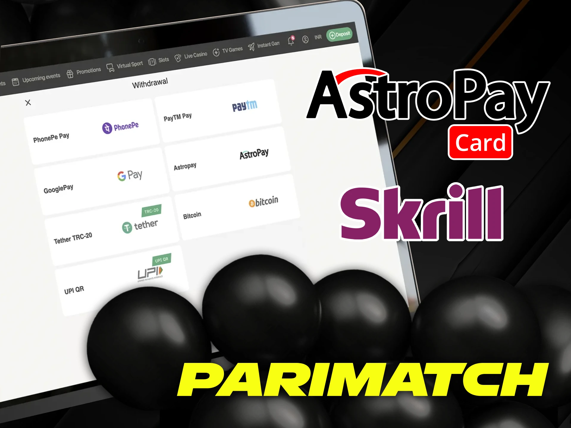 Methods for withdrawing Parimatch winnings in India.
