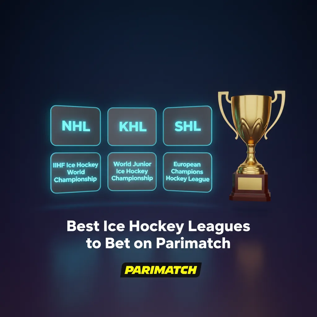 Parimatch ice hockey betting: NHL, IIHF, Olympics, KHL, SHL, Liiga, CHL; moneyline, totals, period bets, live markets.