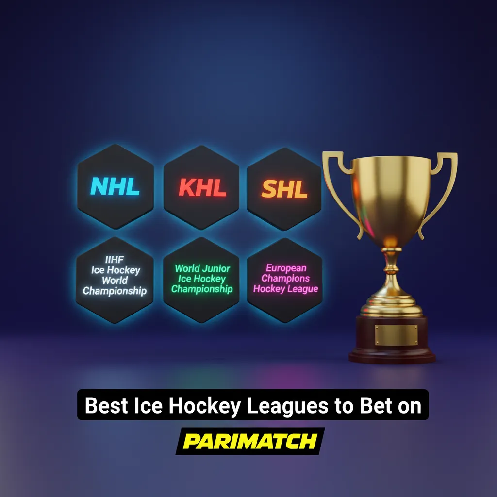 Best ice hockey leagues on Parimatch Tier 2: NHL, KHL, SHL, Liiga, DEL, CHL, IIHF, with live and pre-match odds