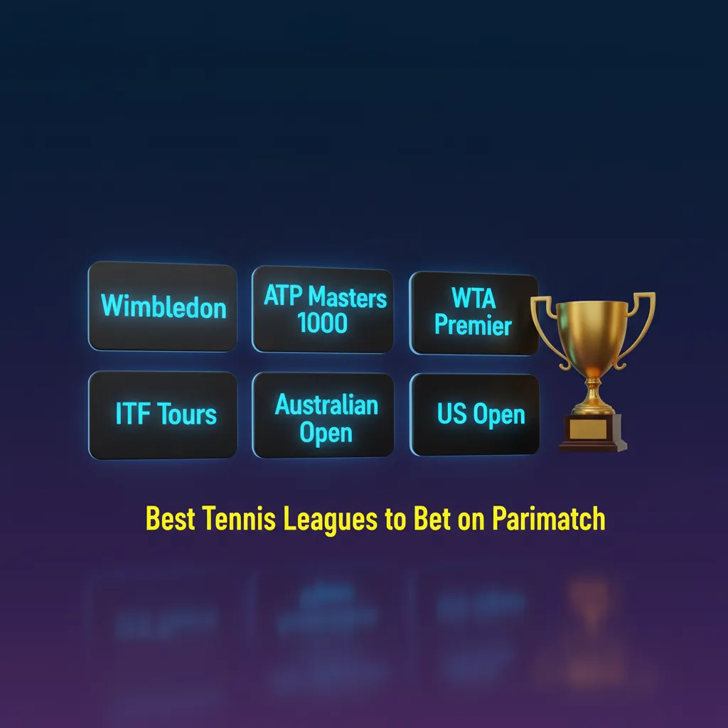 Parimatch tennis betting graphic showing Grand Slams, ATP/WTA tours, Finals, Davis Cup, BJK Cup, United Cup, Challengers.