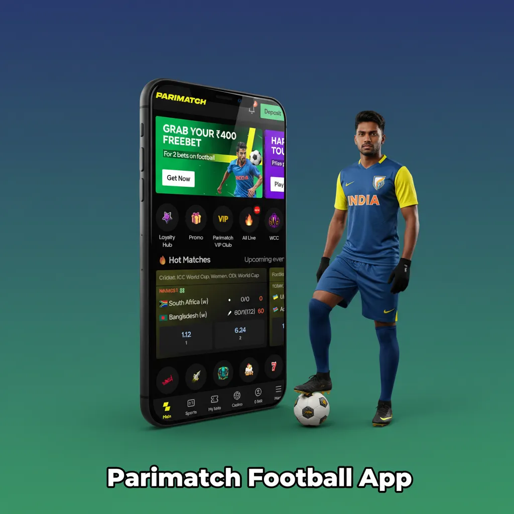 Parimatch Football app on Android and iOS showing leagues, odds, live stats, betslip, and Cash Out