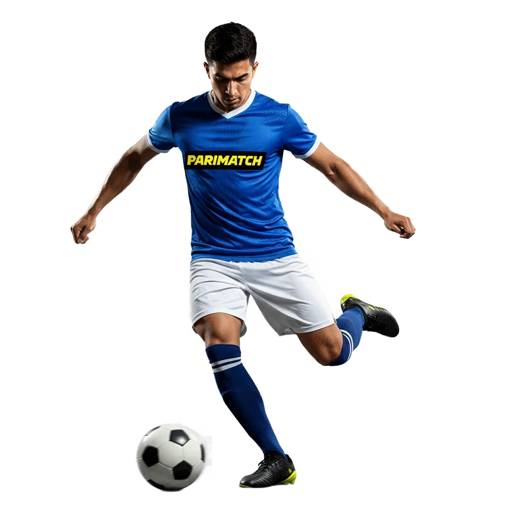 Parimatch football betting promo in India featuring live odds, cash out, and 150% bonus up to ₹30,000.