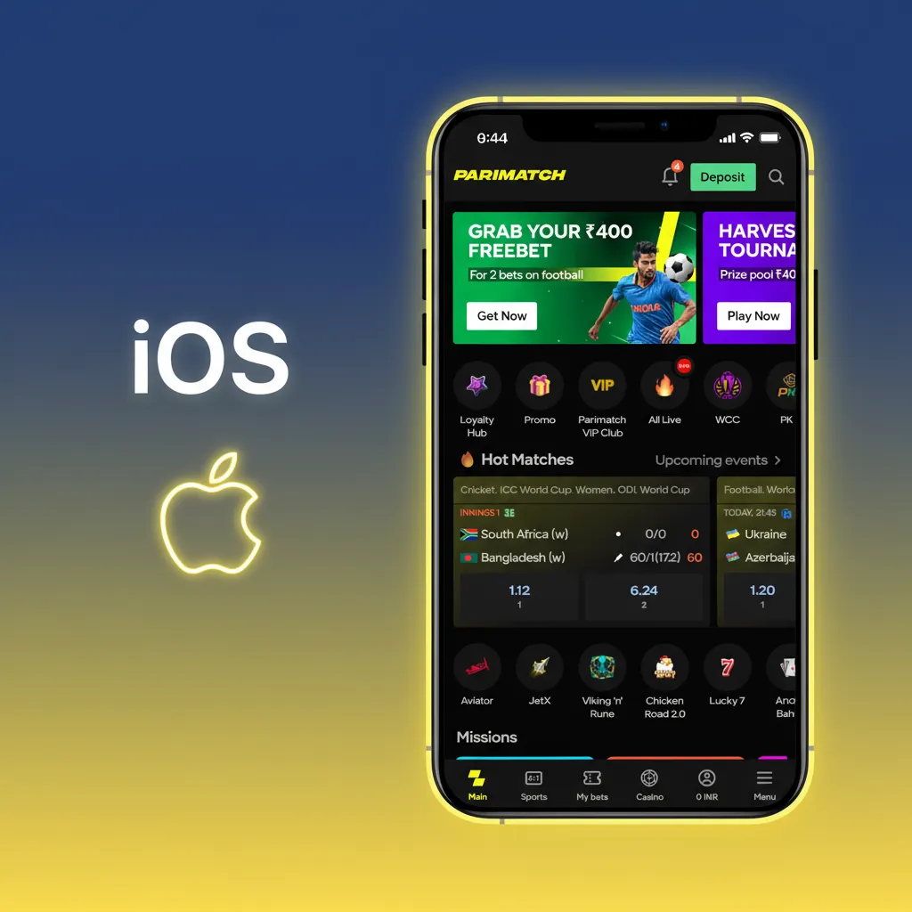 Parimatch iOS app for iPhone and iPad (iOS 13+): fast bet placement; install via App Store or add to Home Screen.