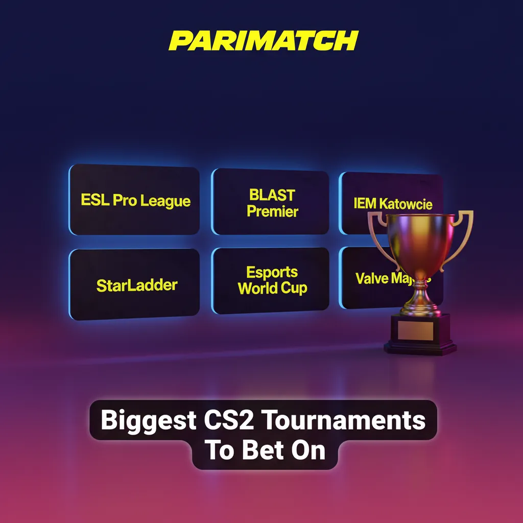 Top CS2 tournaments to bet on: Valve Majors, ESL Pro League, BLAST Premier, IEM Katowice, IEM Cologne, Esports World Cup.