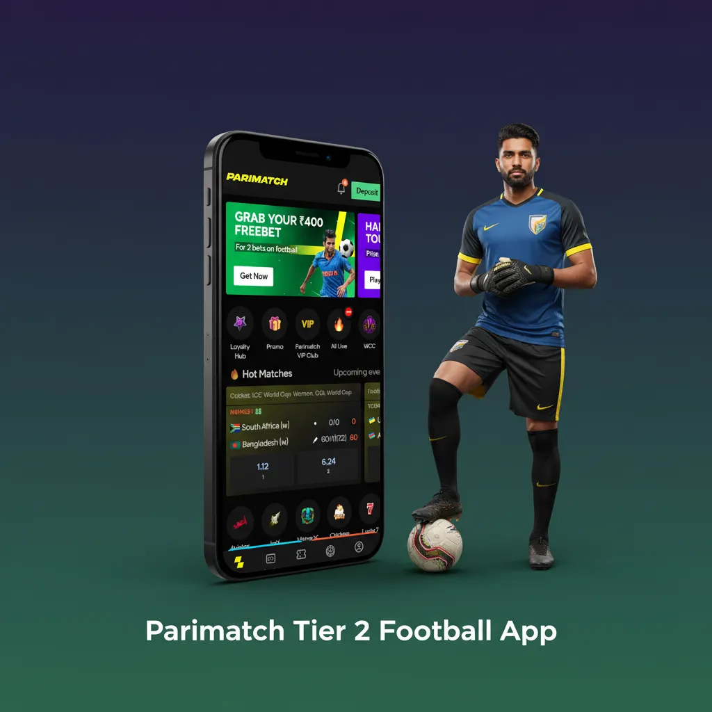 Parimatch football betting app on Android/iOS, showing match markets, one-hand UI, Cash Out, Match Tracker.