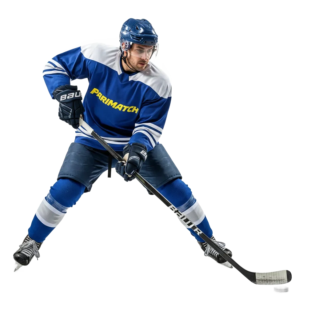 Parimatch app showing Tier 2 ice hockey odds in India, live markets, and INR welcome bonus.