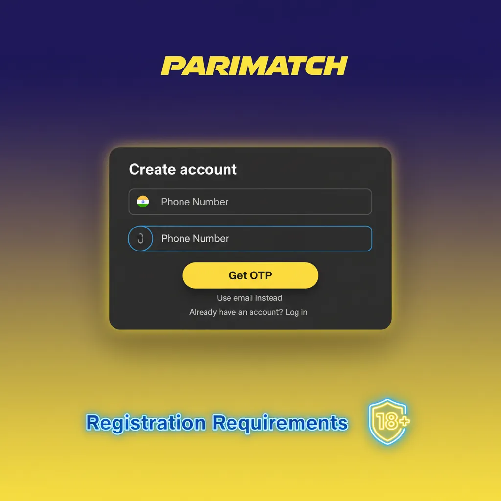 Registration requirements: 18+, real name and address, one account, KYC ID and address proof, verify Indian phone and email.