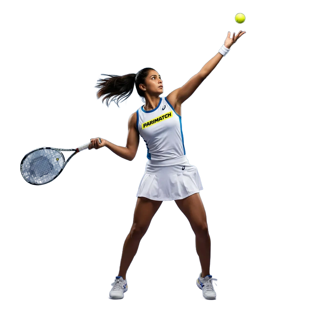 Parimatch Tier 2 tennis betting banner for India with ATP, WTA, Grand Slam markets, live odds, and a new user welcome bonus.