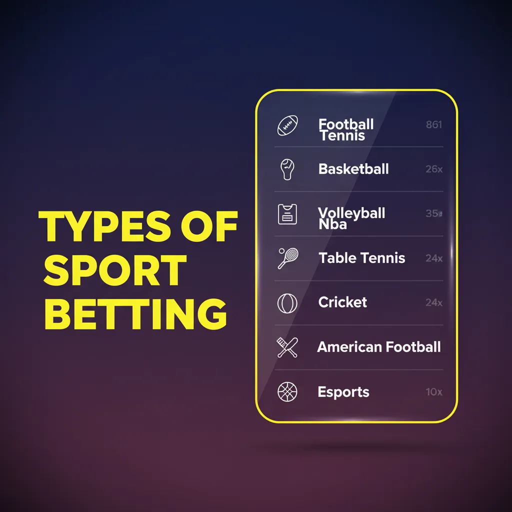 Types of sports betting: cricket, football, kabaddi, tennis, MMA/boxing, pre-match/live markets, cash out, bet history.