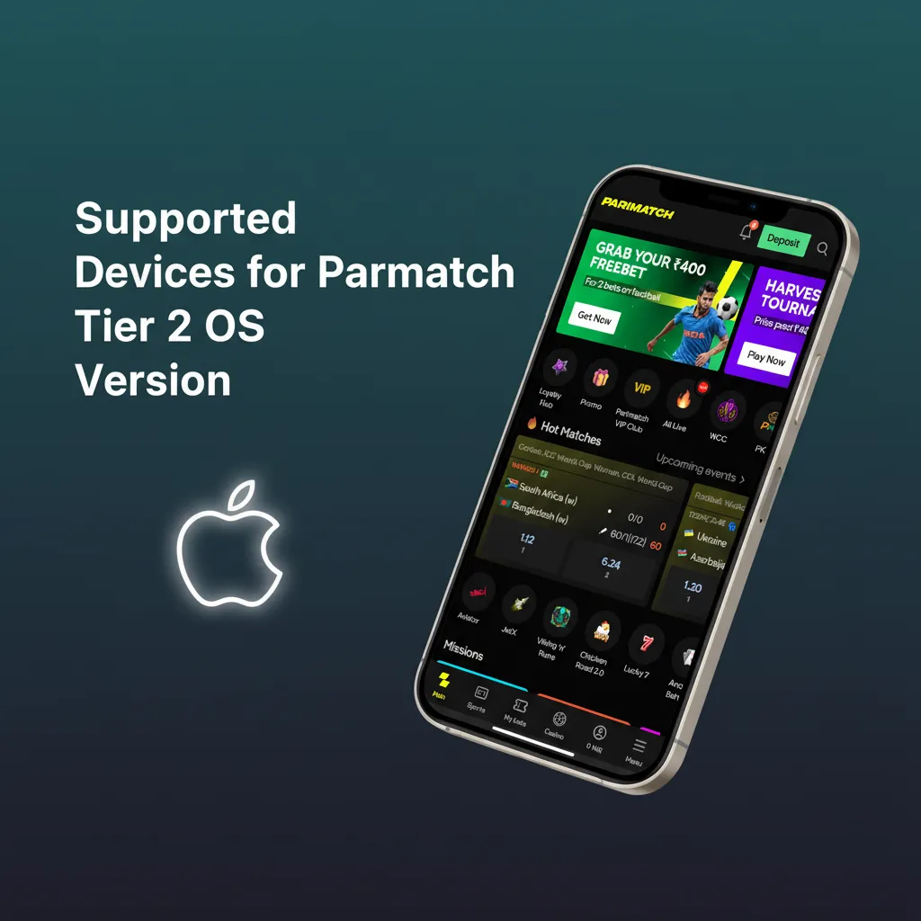 Parimatch Tier 2 iOS PWA support: Safari on iOS 13+. iPhone 11–15, SE (2022), iPad Pro, iPad Air M1/M2, iPad 10th Gen.